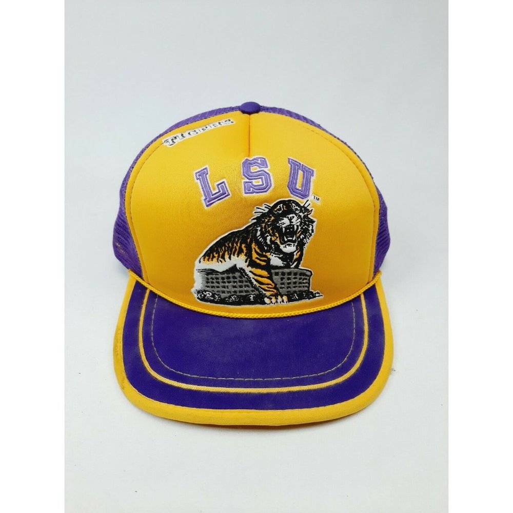 Vintage Daystone LSU Tigers SnapBack Cap Hat Trucker Football Tiger Stadium